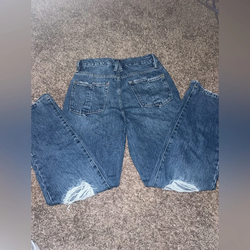 Good American High Rise straight Leg Distressed Jeans - Picture 2 of 6